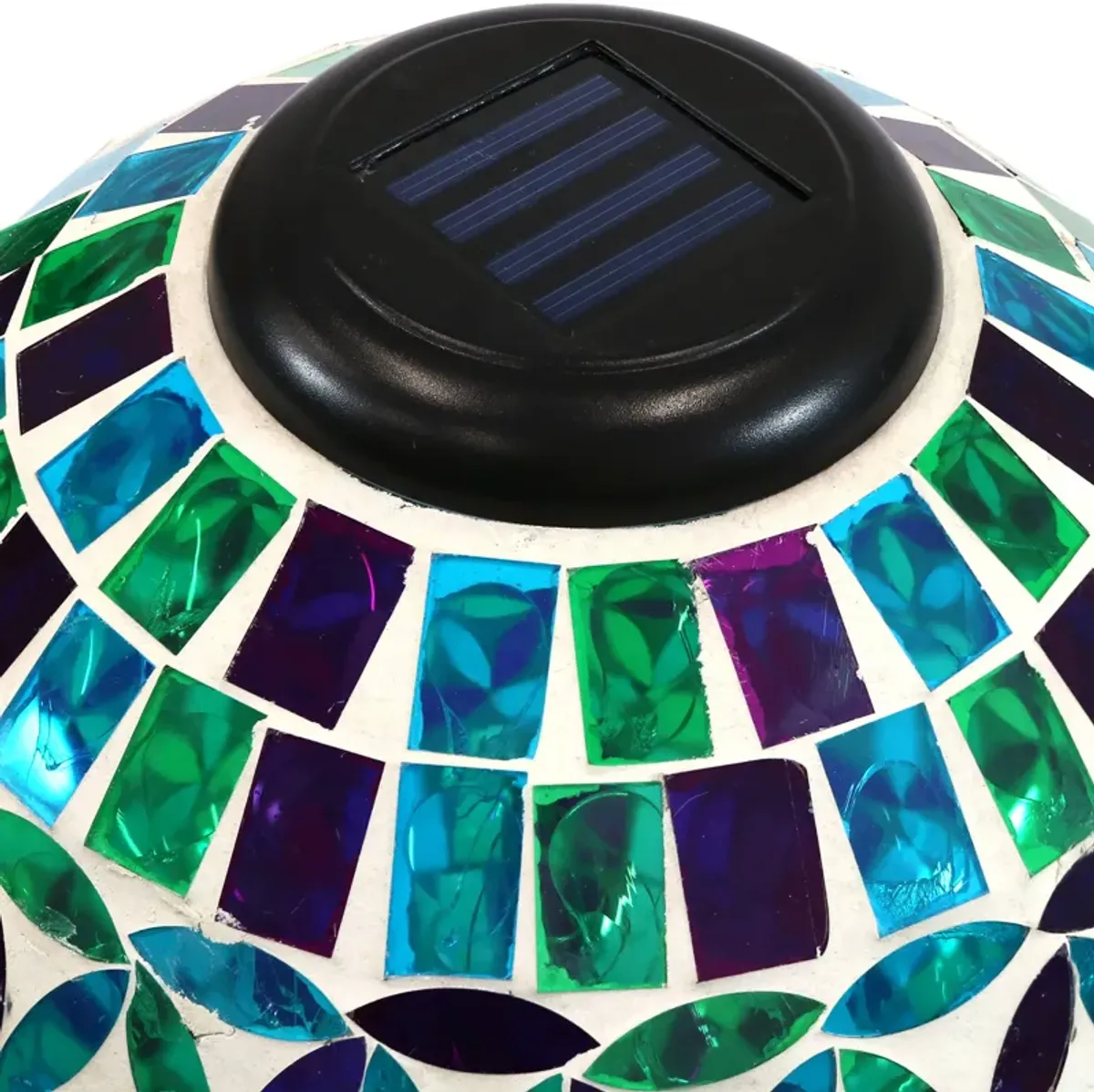 Sunnydaze Cool Blooms Glass Gazing Ball with Solar Light - 10 in