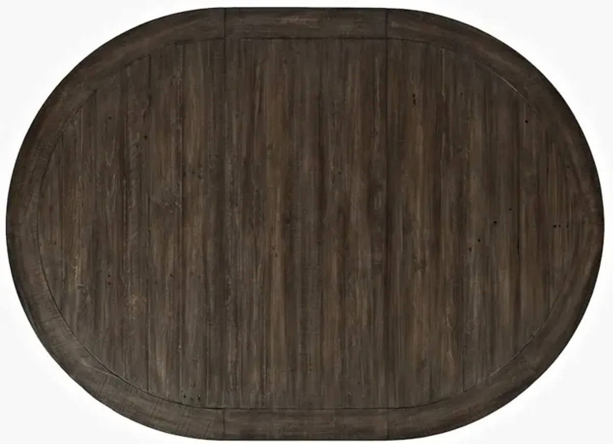 Jofran Madison County Rustic Reclaimed Pine Farmhouse Round to Oval 66 Dining Table