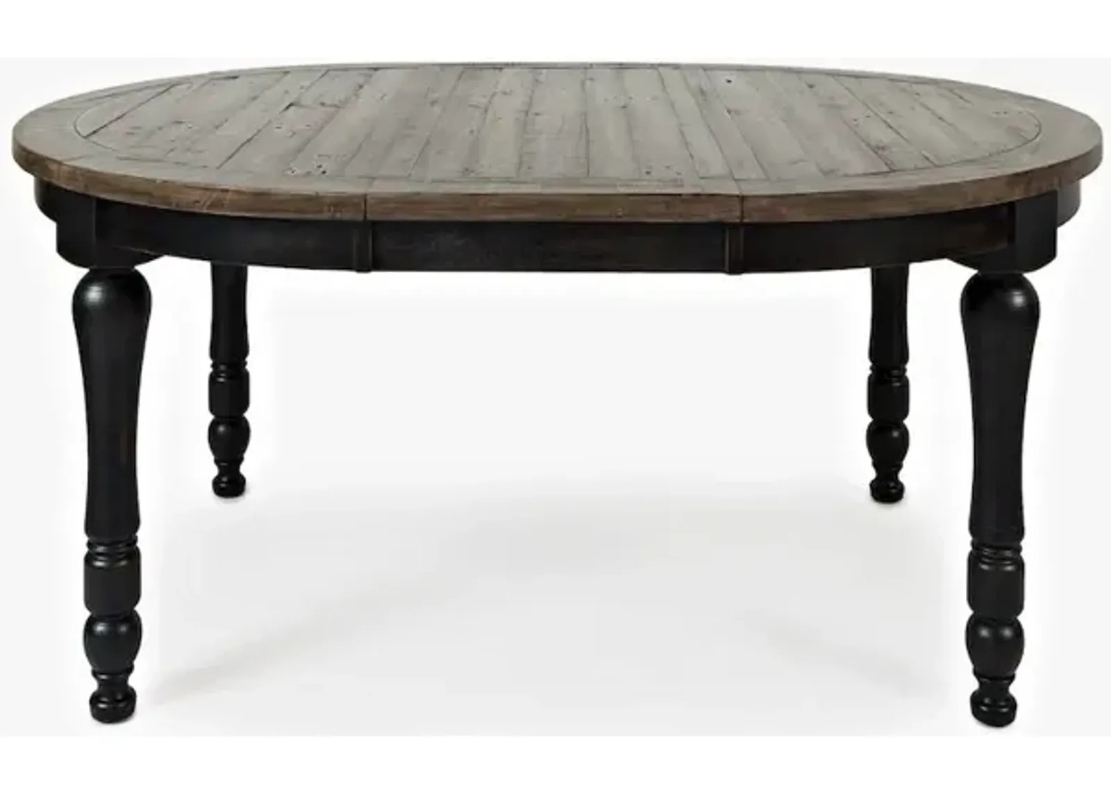 Jofran Madison County Rustic Reclaimed Pine Farmhouse Round to Oval 66 Dining Table