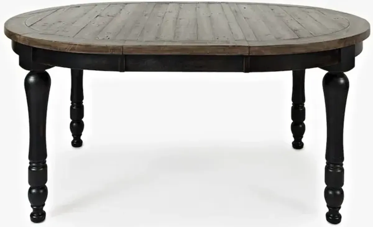 Jofran Madison County Rustic Reclaimed Pine Farmhouse Round to Oval 66 Dining Table