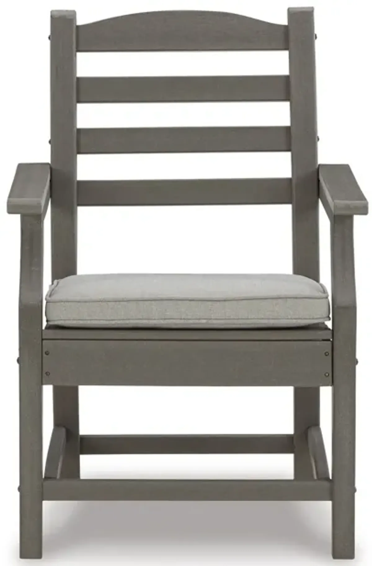 Clio 25 Inch Outdoor Arm Chair, Set of 2, Gray Frame, Polyester Fabric-Benzara