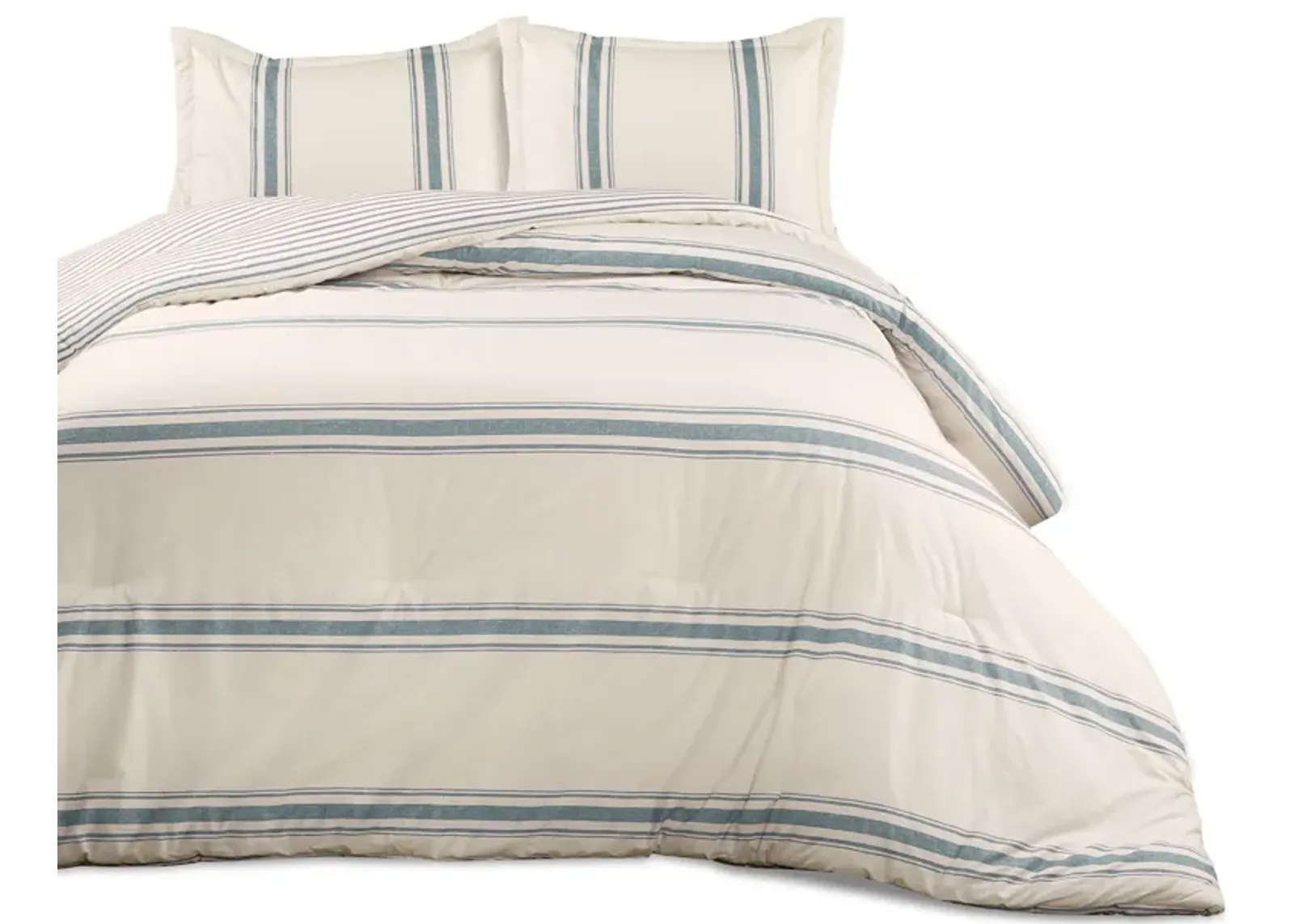 Farmhouse Stripe Reversible Cotton Comforter 2-Pc Set