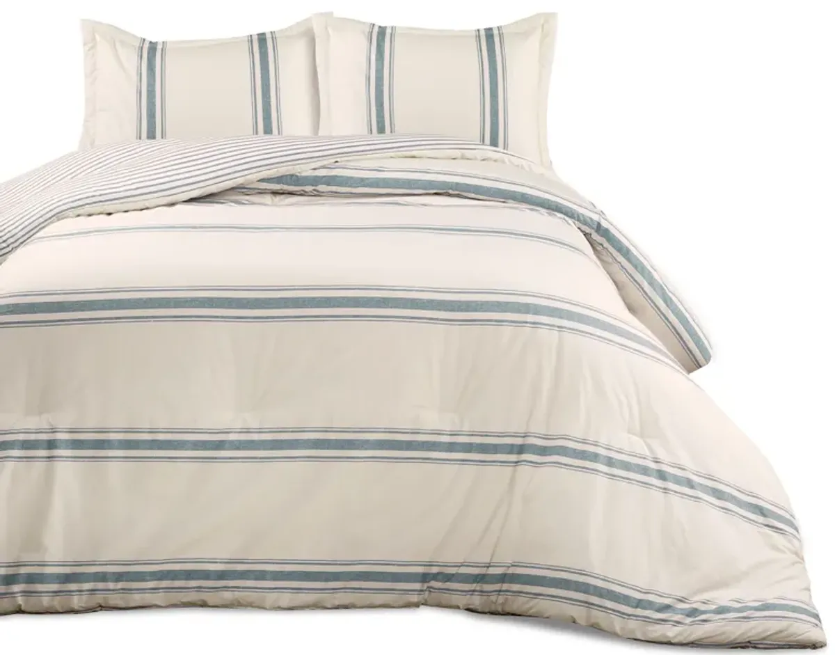 Farmhouse Stripe Reversible Cotton Comforter 2-Pc Set