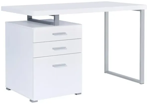 Brennan 47-inch 3-drawer Office Computer Desk White
