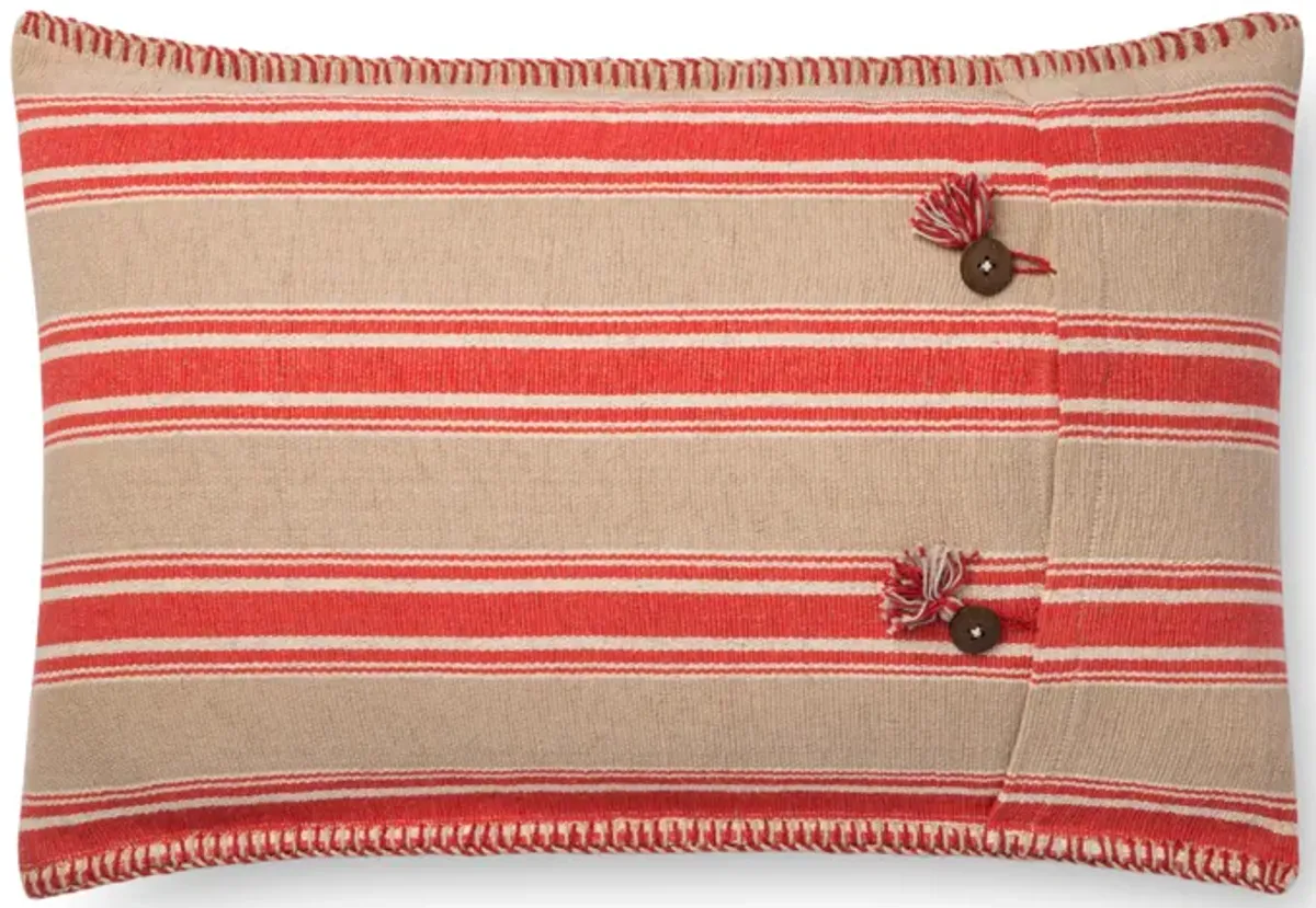 P0718 Red/Natural 16"x26" Poly Pillow