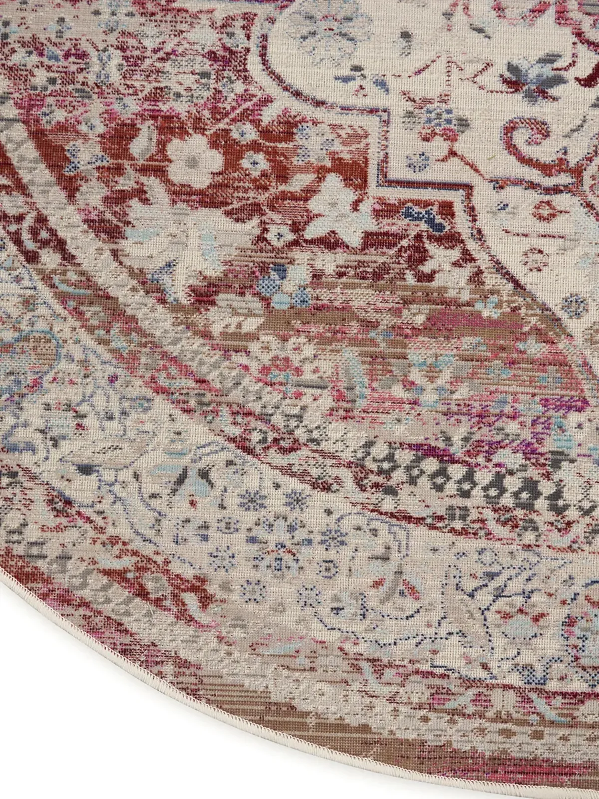 Vintage Kashan VKA07 Red/Ivory 6' x Round Rug