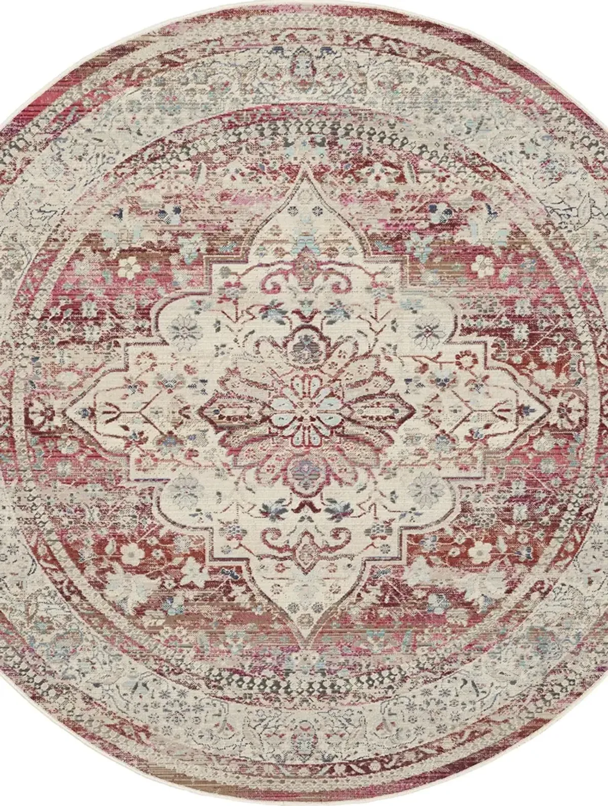 Vintage Kashan VKA07 Red/Ivory 6' x Round Rug