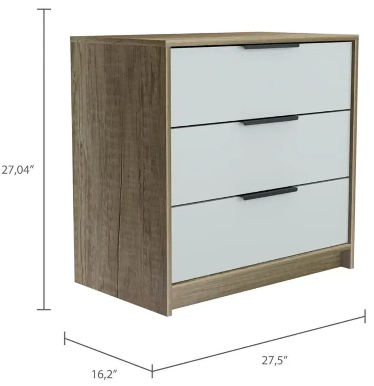 Egeo 3 Drawer Dresser White