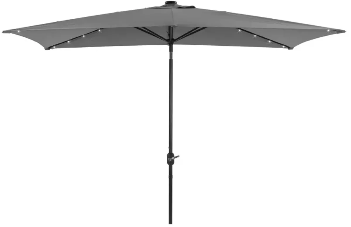 MONDAWE 10ft Rectangular Solar LED Market Patio Umbrella