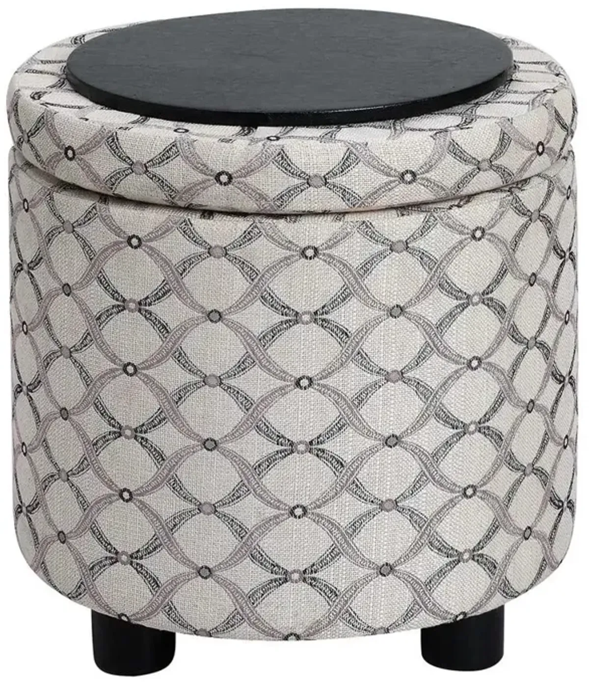 Convience Concept, Inc. Designs 4 Comfort Round Accent Storage Ottoman with Reversible Tray Lid