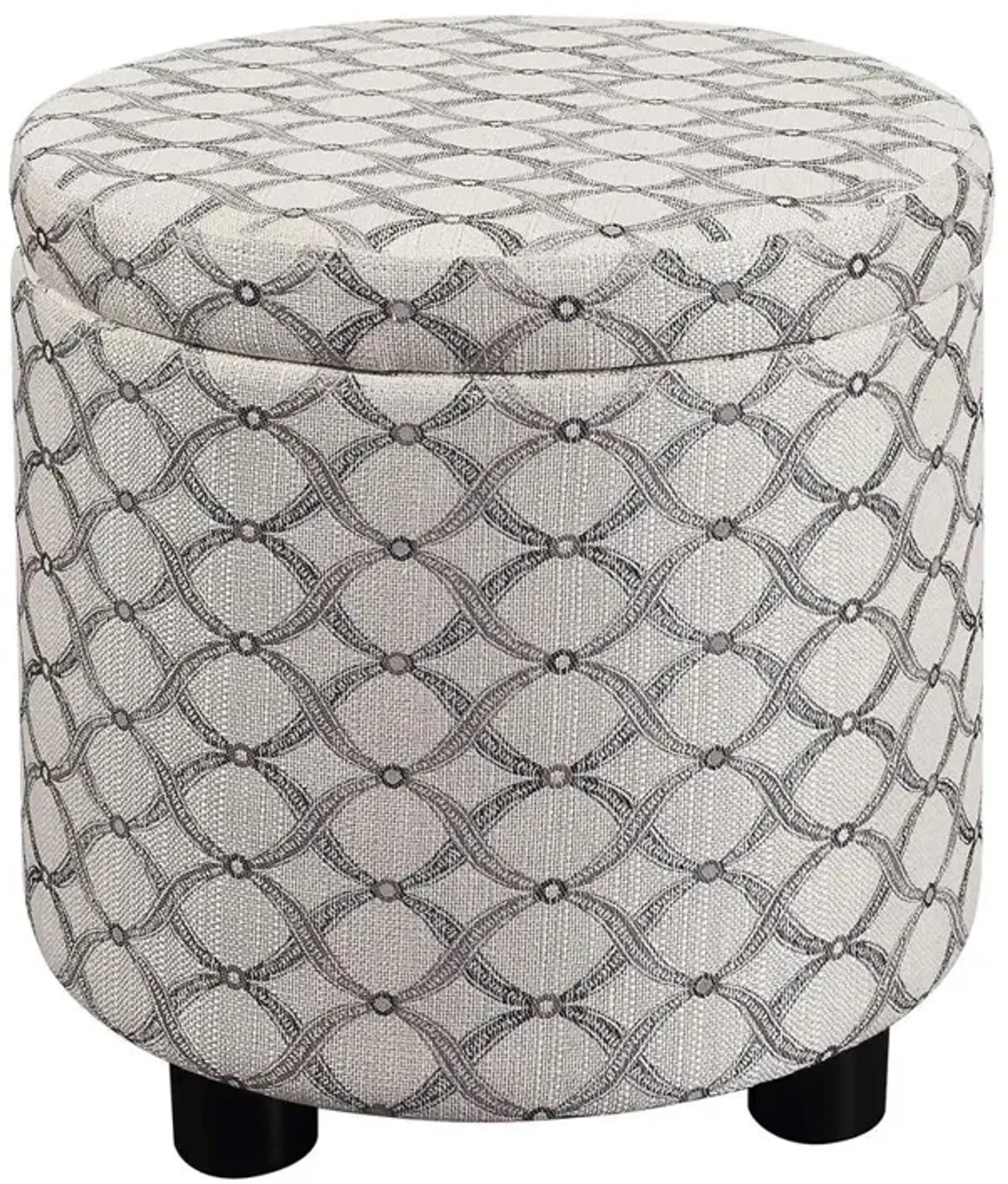 Convience Concept, Inc. Designs 4 Comfort Round Accent Storage Ottoman with Reversible Tray Lid