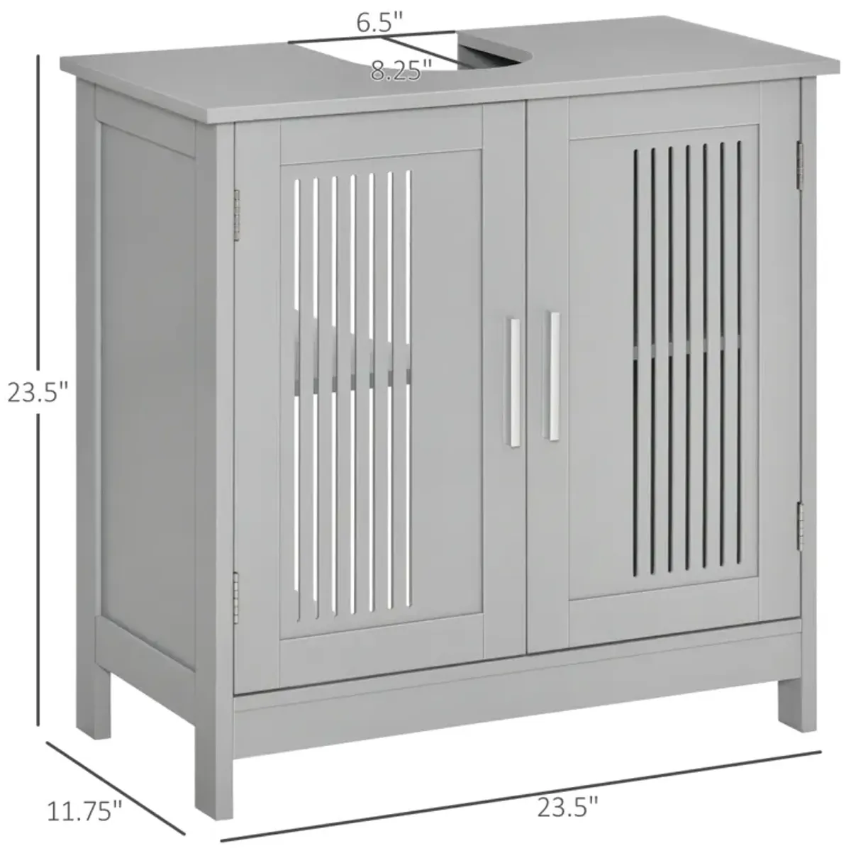 Modern Gray Bathroom Vanity Cabinet With 2 Doors