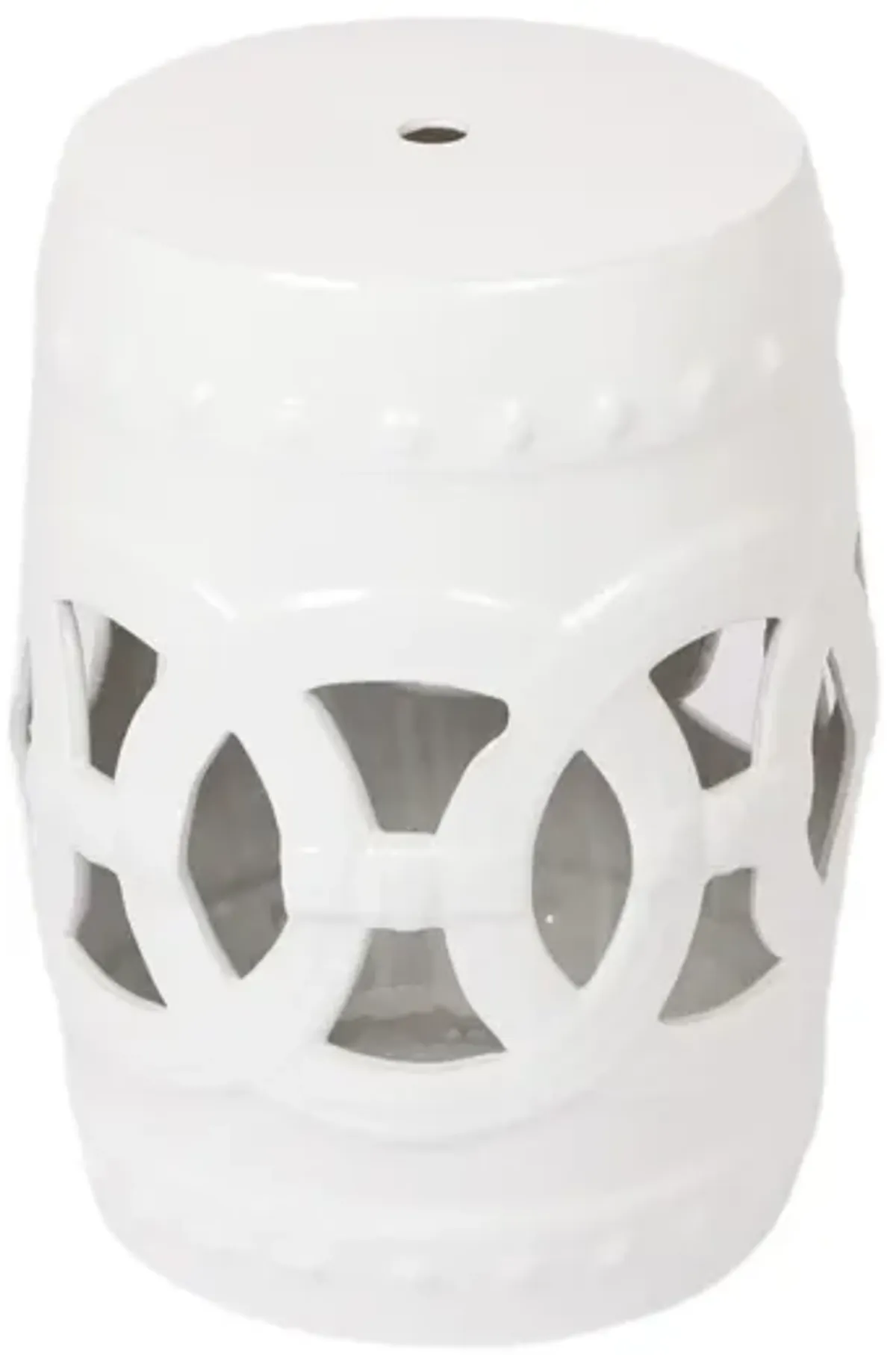 10.5" x 17" Glazed Ceramic Drum Stool - Indoor/Outdoor Side Table - Accent Garden Stool