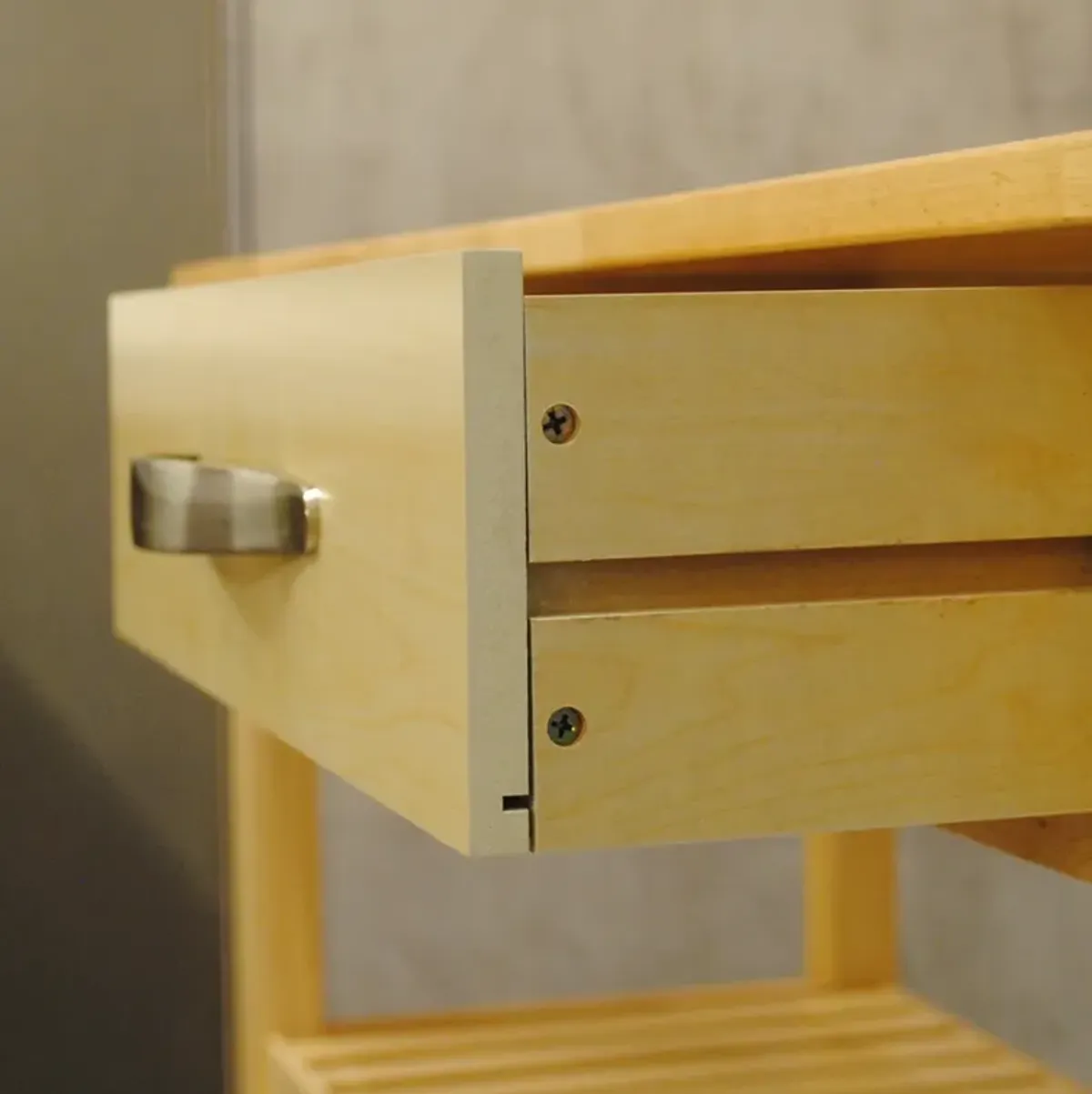 Mobile Kitchen Island with Lockable Wheels & Wood Top