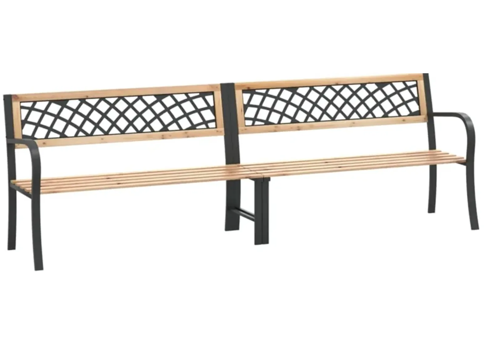 vidaXL 93.7" Twin Patio Bench - Durable Chinese Fir Wood and Steel Construction - Classic Design Outdoor Furniture - Weather-Resistant Garden Bench