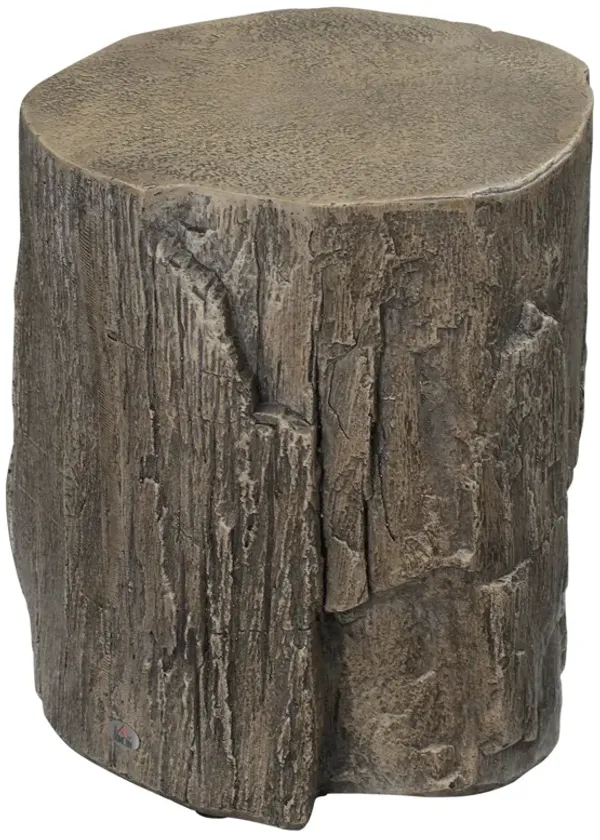 Grey Indoor/Outdoor Table: Tree Stump Shape Side Table
