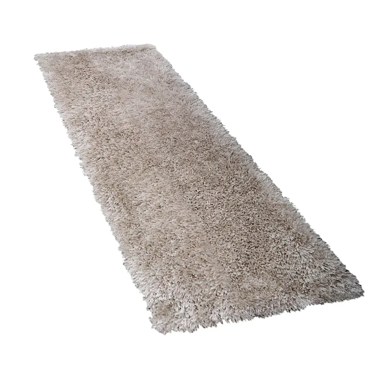 RUGSOTIC CARPETS HAND TUFTED SHAG POLYESTER ECO-FRIENDLY AREA RUGS  - 2'6''x6', Runner, Ivory, Solid Plain Design, High Pile Thick Handmade Anti Skid Area Rugs for Living Room, Bed Room K00111