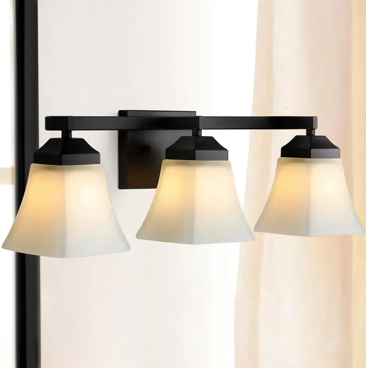 Staunton Iron/Glass Modern Cottage LED Vanity Light