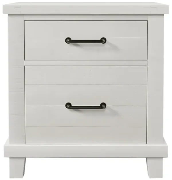 Merax Rustic Farmhouse Style Solid Pine Wood Two-Drawer Nightstand