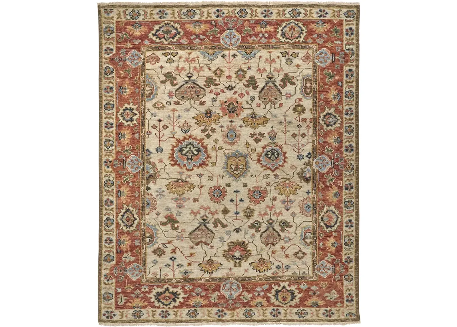 Carrington 6805F Ivory/Red/Blue 2' x 3' Rug