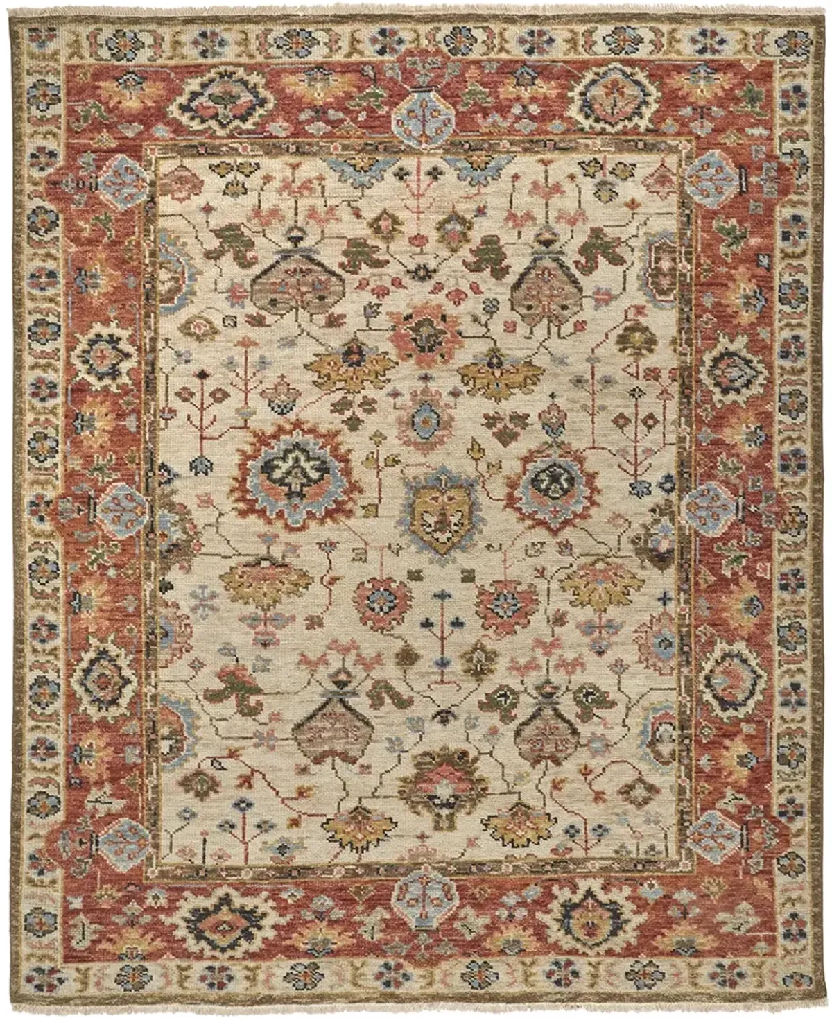 Carrington 6805F Ivory/Red/Blue 2' x 3' Rug