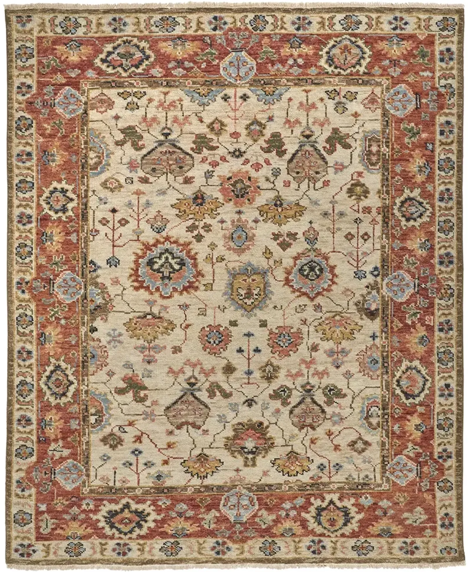 Carrington 6805F Ivory/Red/Blue 2' x 3' Rug