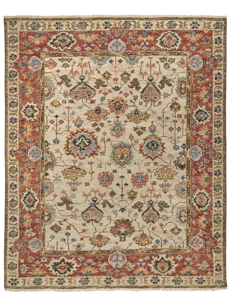 Carrington 6805F Ivory/Red/Blue 2' x 3' Rug