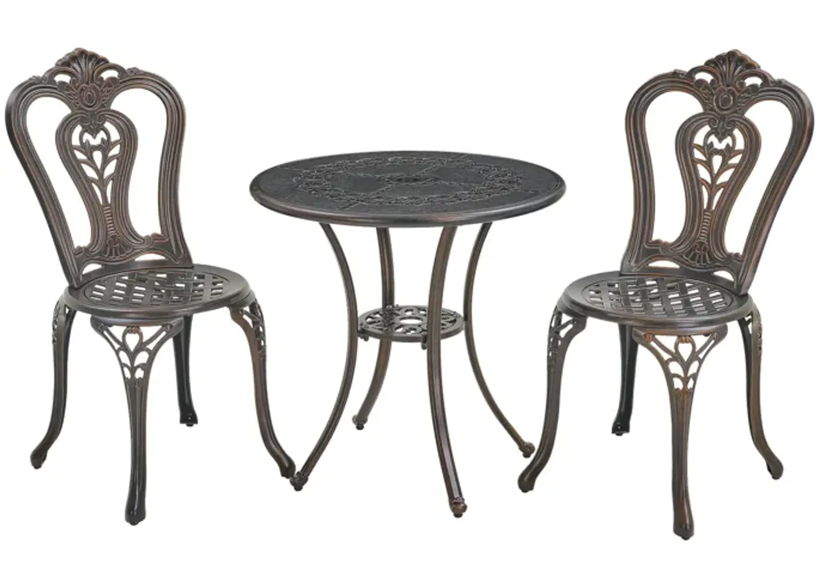 MONDAWE Compact Cast Aluminum 3-Piece Bistro Set for Balcony and Patio