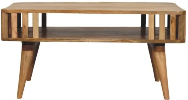 Artisan Furniture Solid Wood Slatted Oak-ish Coffee Table