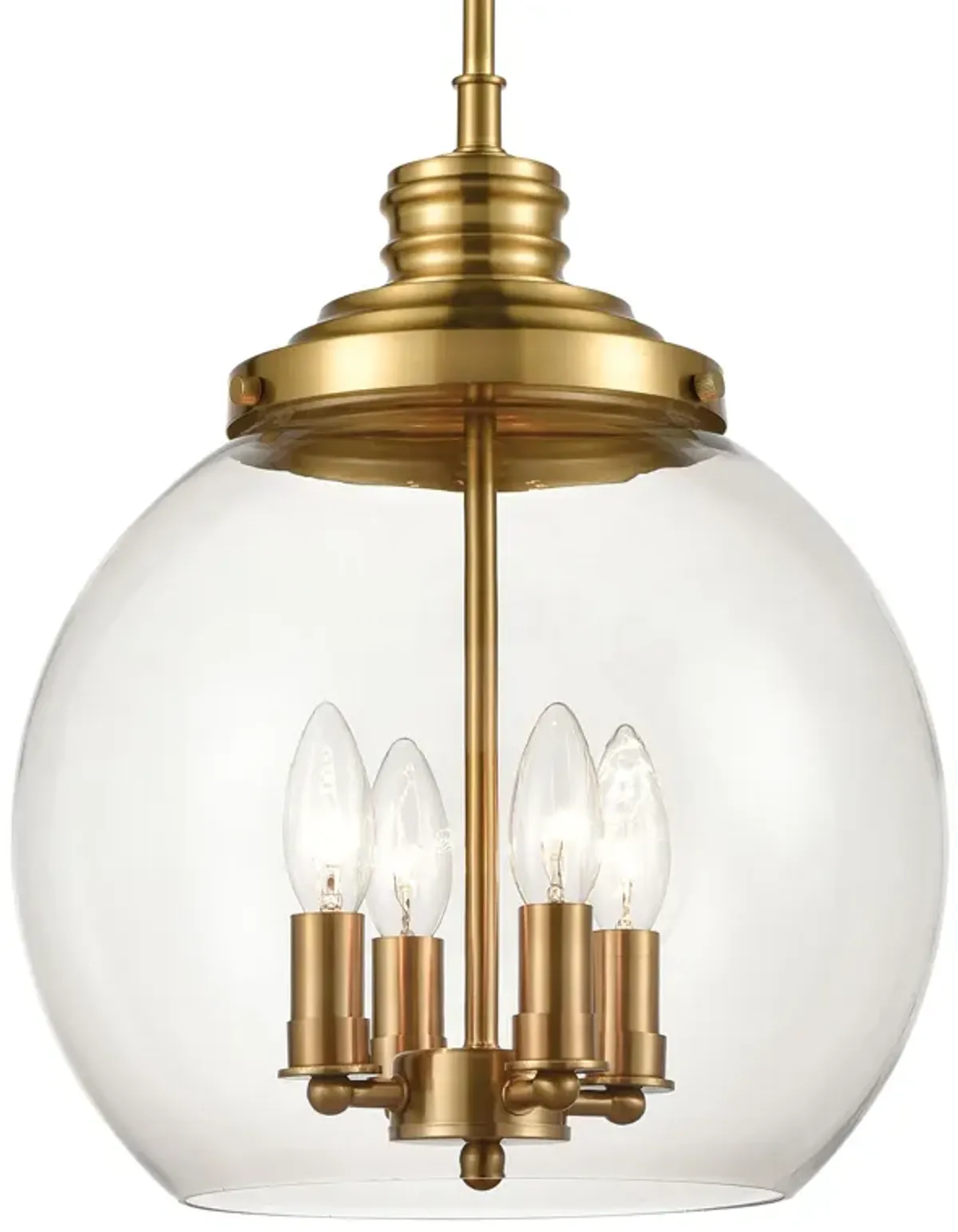 Chandra 13'' Wide 4-Light Brass Pendant