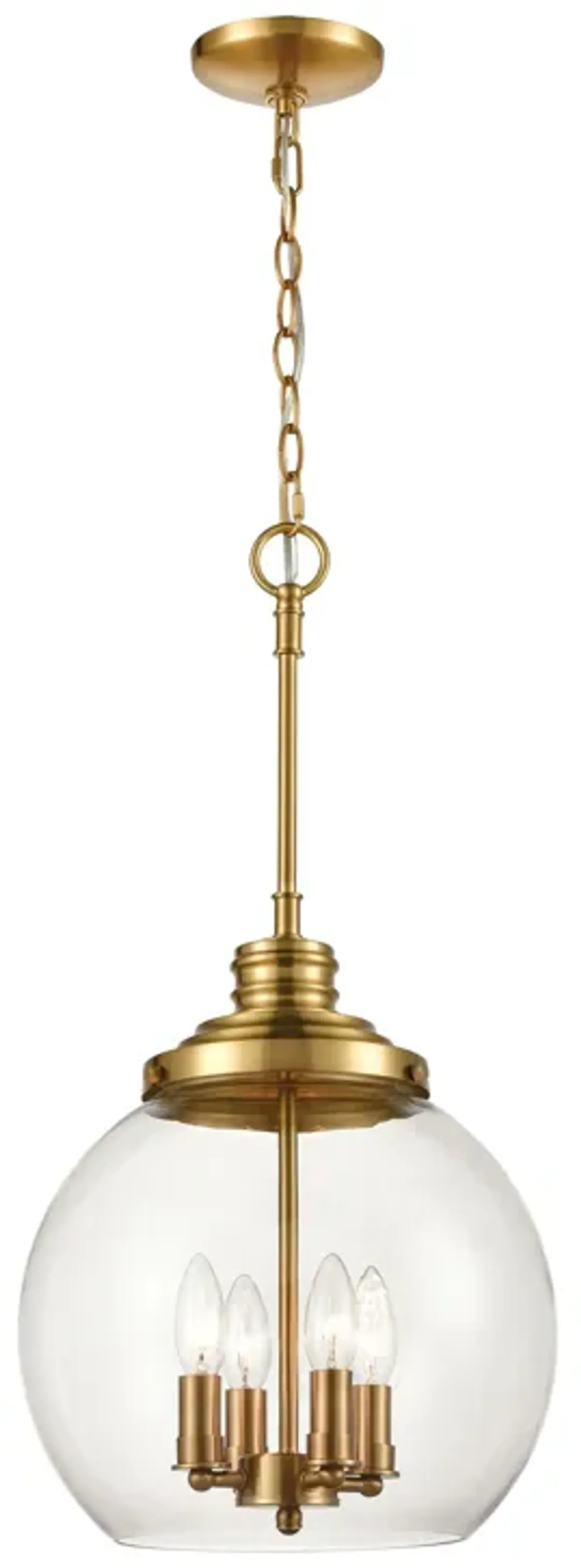 Chandra 13'' Wide 4-Light Brass Pendant