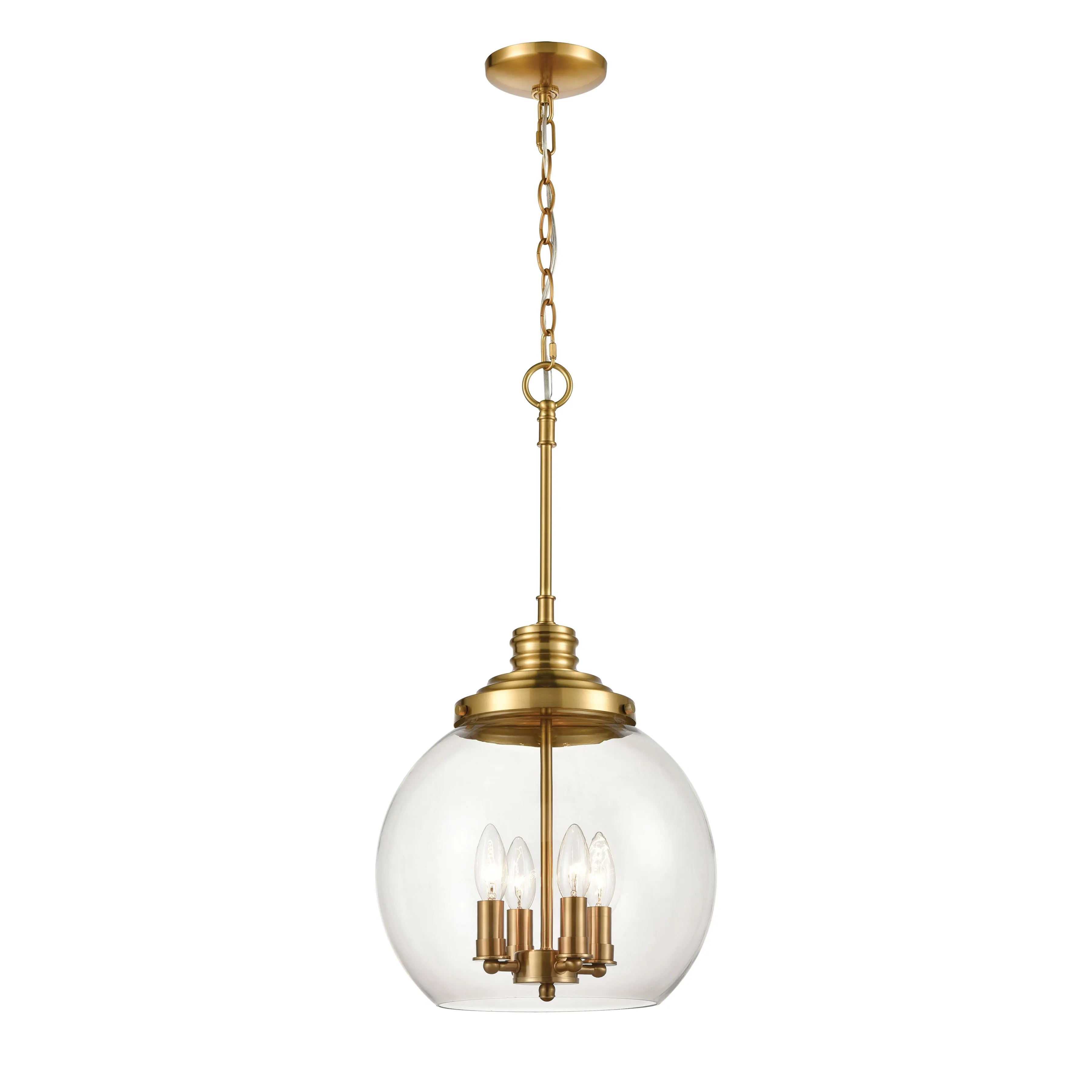 Chandra 13'' Wide 4-Light Brass Pendant