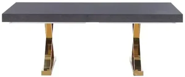 Meridian Furniture Excel Grey Oak Veneer Lacquer Extendable Dining Table