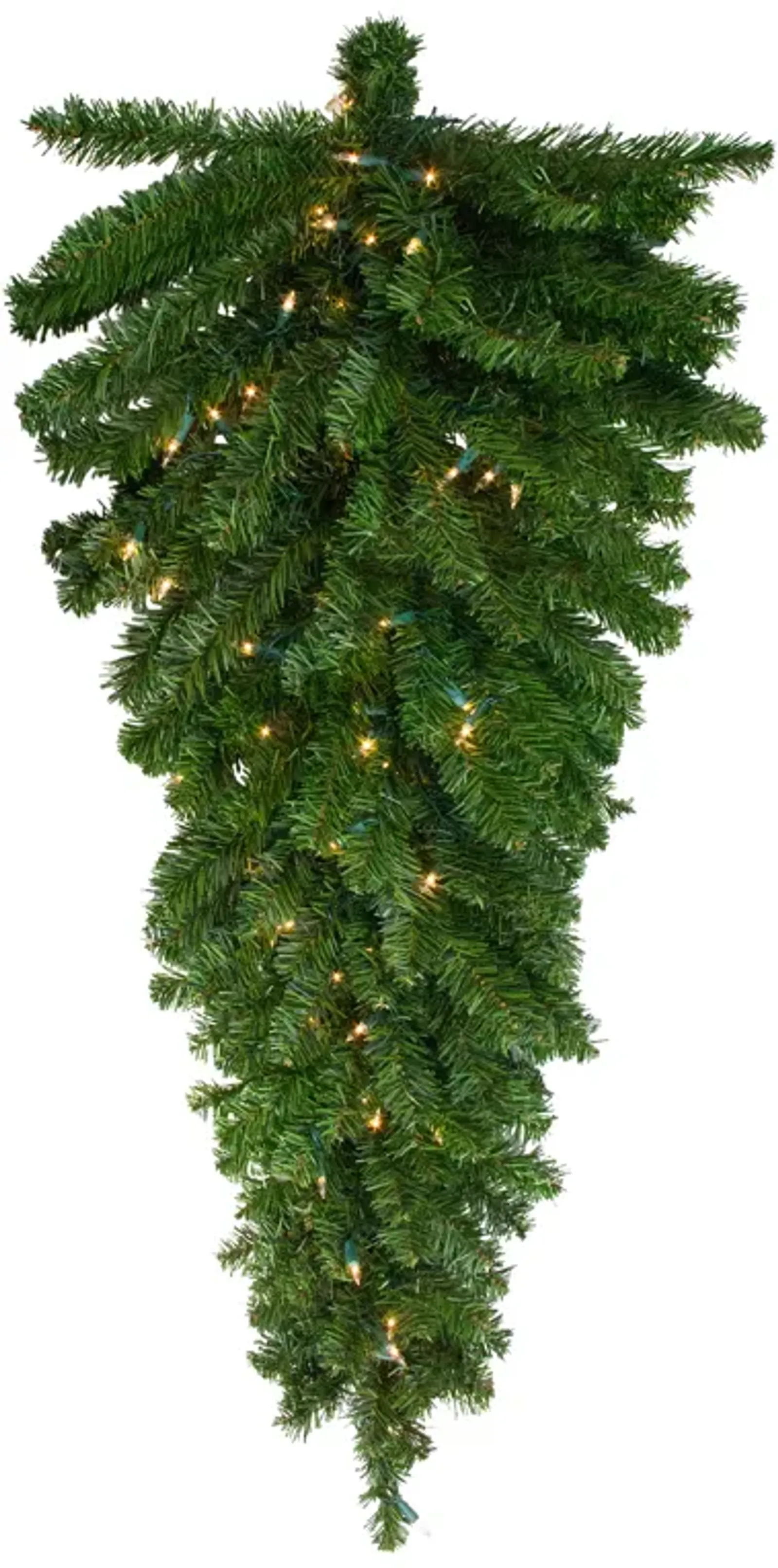 42" Pre-Lit Canadian Pine Artificial Christmas Teardrop Door Swag - Clear Lights