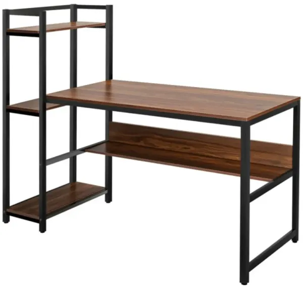 Computer Desk  Workstation with  4-Tier Storage Shelves