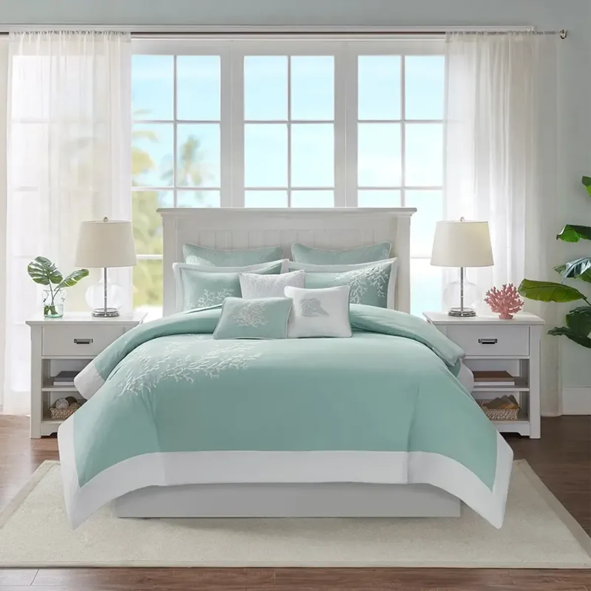 Gracie Mills Douglass Aqua Square Decorative Pillow