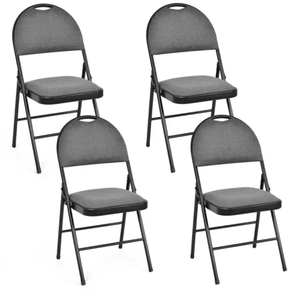 Hivvago Padded Folding Dining Chairs with Backrest-Set of 4