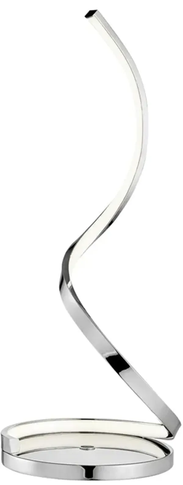 Modern Spiral Table Lamp Chrome Metal Dimmable Integrated LED