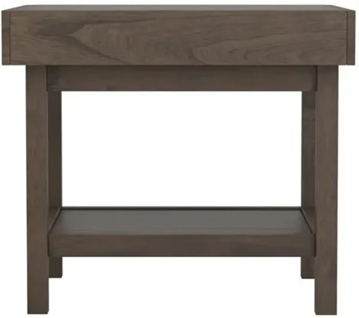 Owen Rectangle End Table with Shelf Wheat Brown