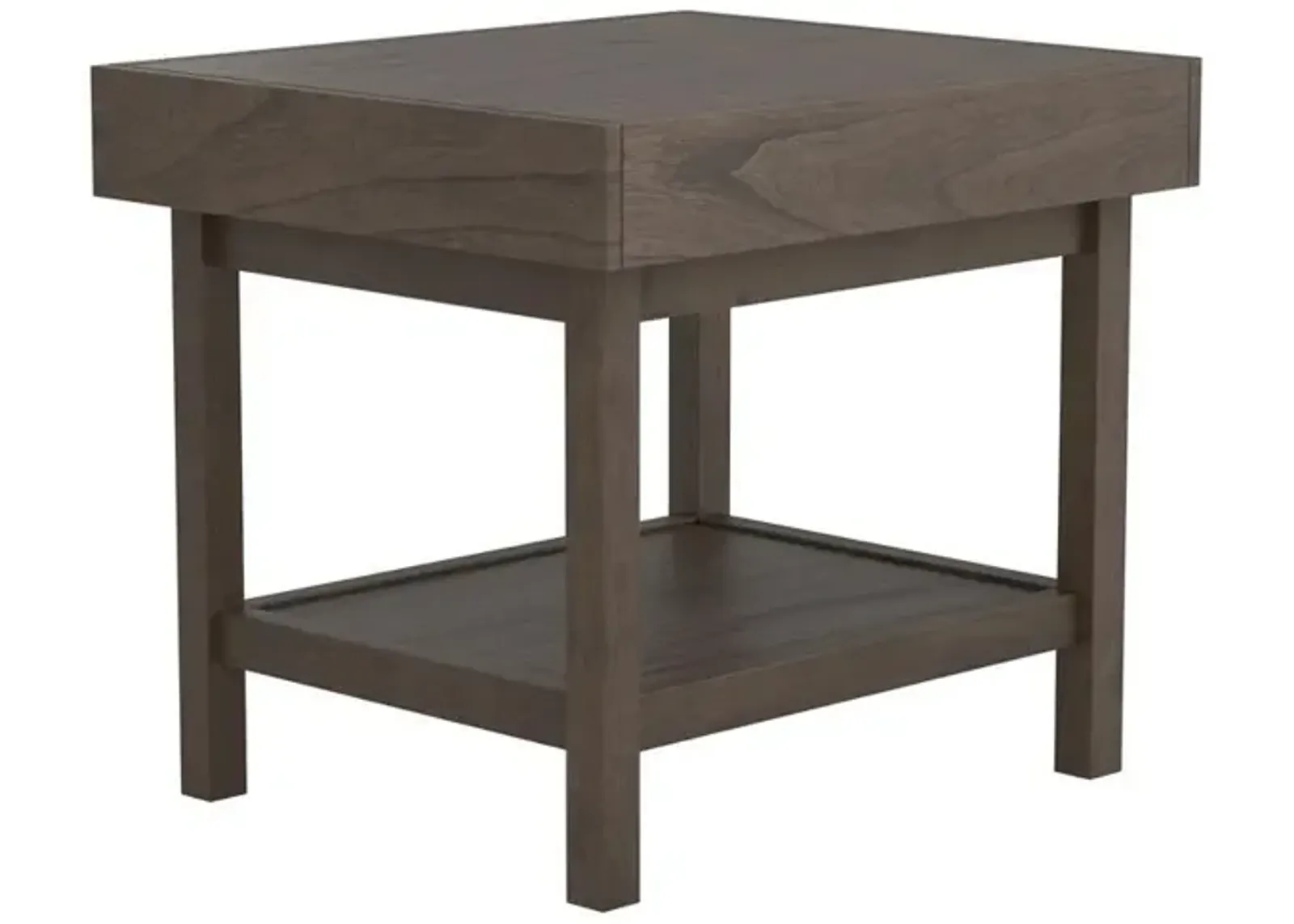 Owen Rectangle End Table with Shelf Wheat Brown