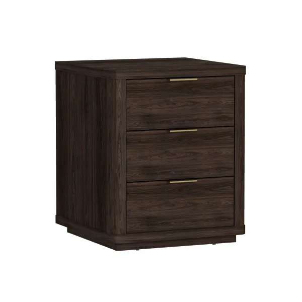 Evelyn Narrow 3-Drawer Nightstands in Brown (Set of 2)