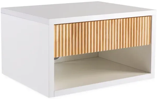 Elise Classic Contemporary Floating Wall Mounted Nightstand with Soft-Close Tambour Drawer and Cable Hole
