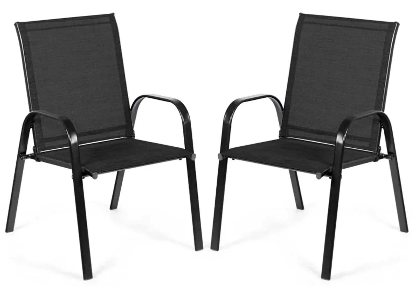 2 Pcs Patio Chairs Outdoor Dining Chair with Armrest