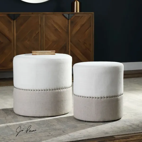 Uttermost Tilda Two-toned Nesting Ottomans S/2
