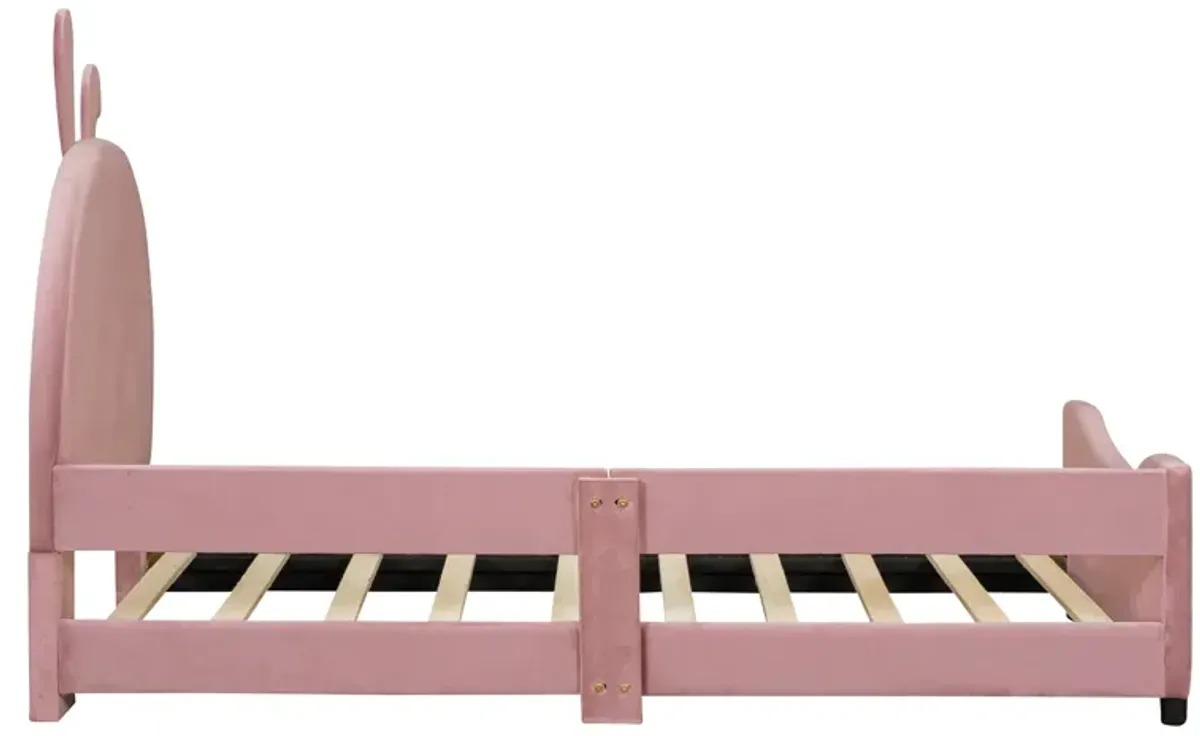 Merax Velvet Upholstered Kids Children Daybed Bed