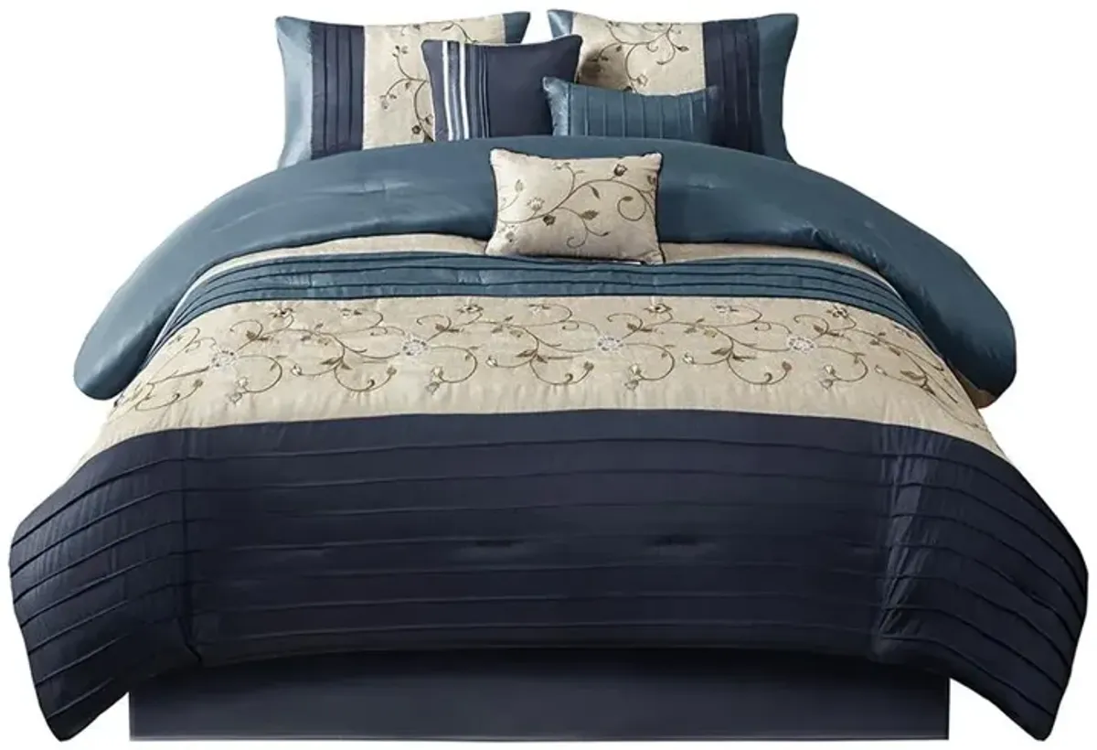 Belen Kox Navy Dreams 7-Piece Polyester Comforter Set, Belen Kox