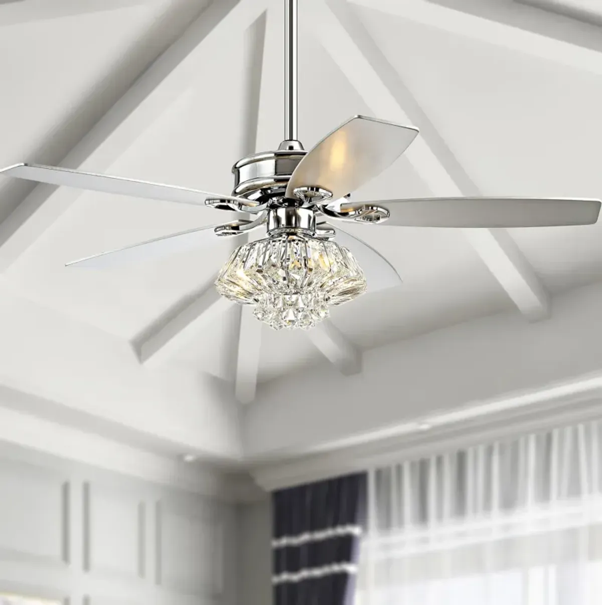 Kate 3-Light Glam Crystal Drum LED Ceiling Fan With Remote