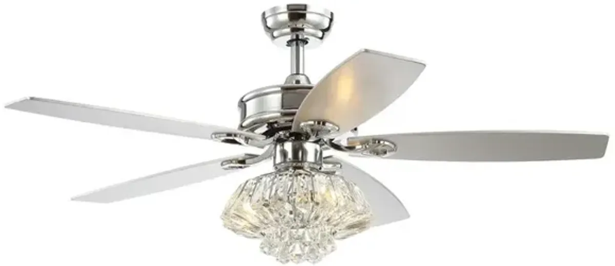 Kate 3-Light Glam Crystal Drum LED Ceiling Fan With Remote