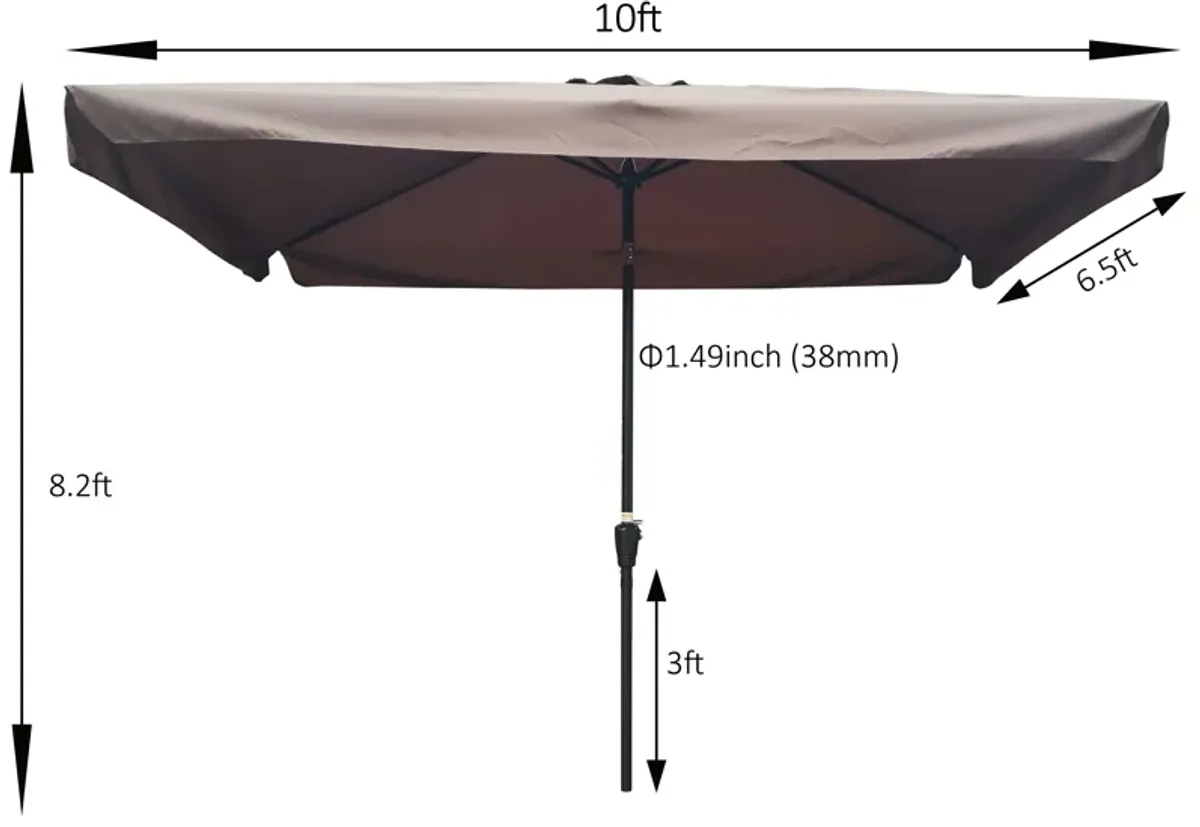 Streamdale 10 X 6.5FT Rectangular Patio Umbrella