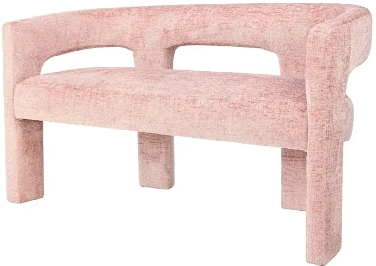 Jofran Gwen Modern Luxury Jacquard Fabric Upholstered Sculpture Bench